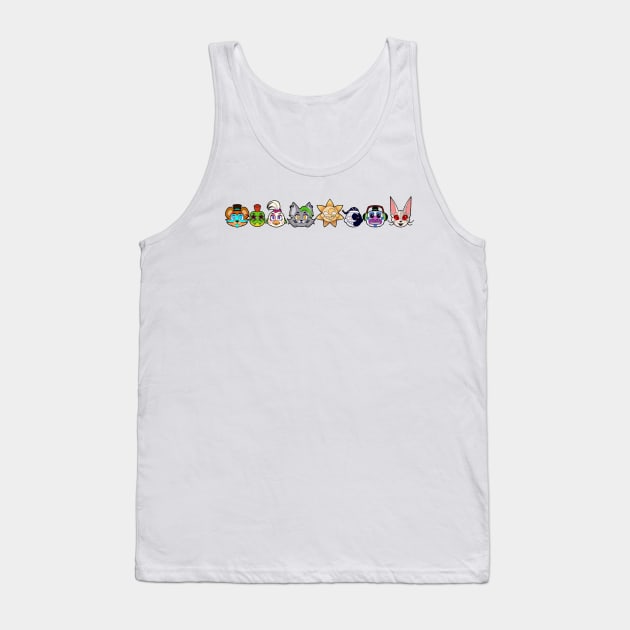 FNaF Security Breach Line Up Tank Top by WhiteRabbitWeirdo